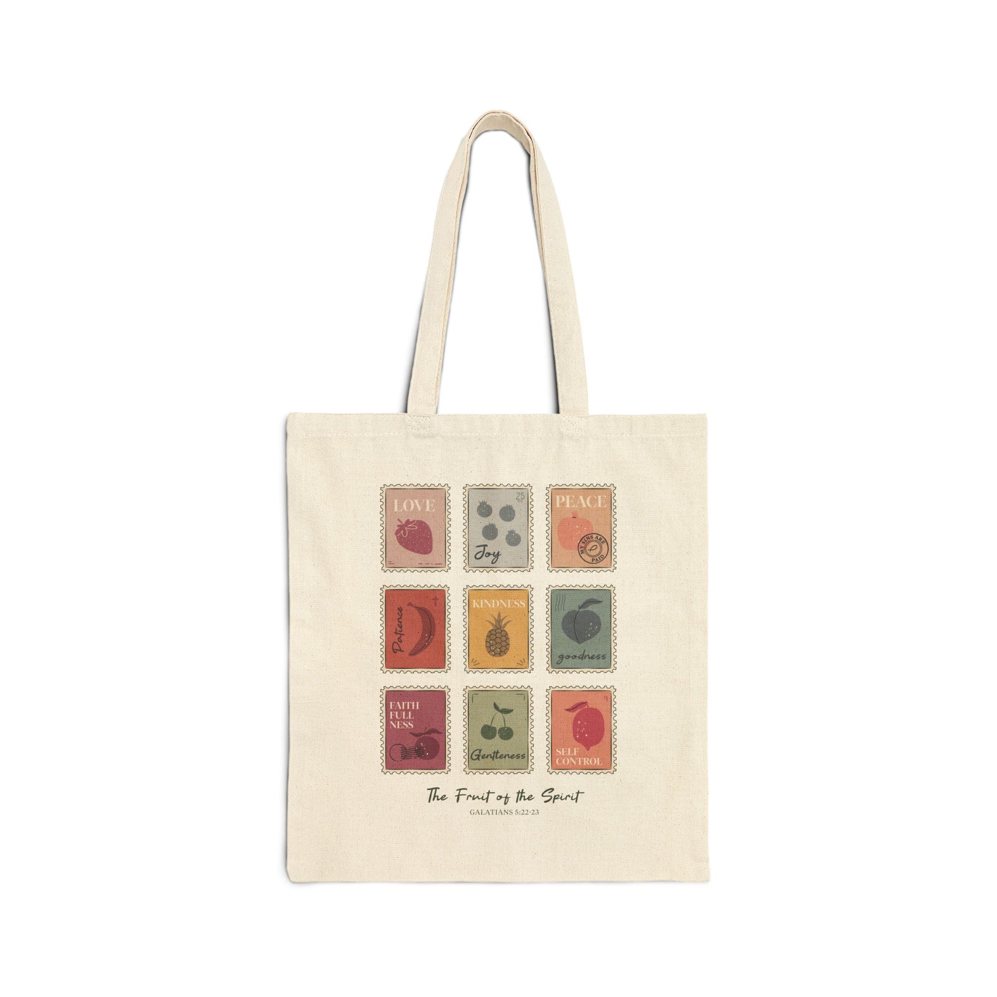 Fruit of the Spirit Illustration Canvas Tote Bag